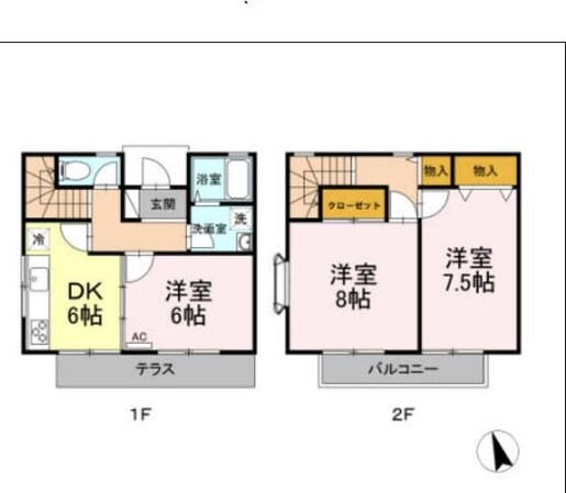 リバティー小林 ABの物件間取画像
